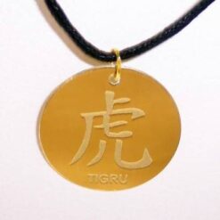 Talisman auriu pe siret negru - Tigru