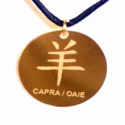 Talisman auriu pe siret negru - Capra/Oaie