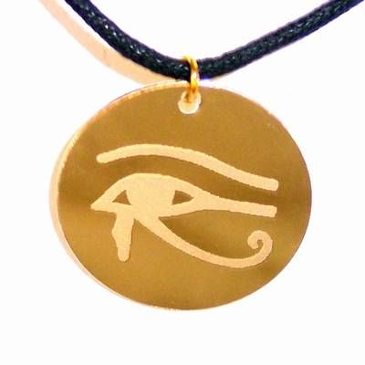Talisman auriu pe siret negru - Ochi-ul. lui Horus