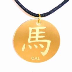 Talisman auriu pe siret negru - Cal
