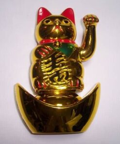 Pisoiul norocos - Maneki Neko pe pepita de aur