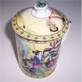 Cana de ceai cu capac, din portelan - Remediu Feng Shui