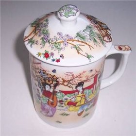 Cana de ceai cu capac, din portelan - Remediu Feng Shui