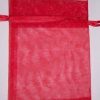 Saculet din material textil transparent - rosu