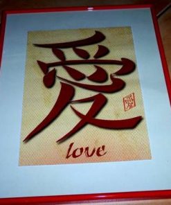 Tablou Feng Shui cu ideograma Dragostei - unicat!