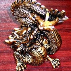 Dragonul Tien Lung, din tuf auriu - remediu Feng Shui