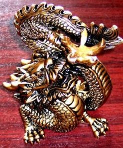 Dragonul Tien Lung, din tuf auriu - remediu Feng Shui