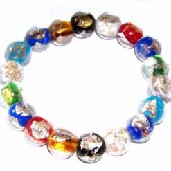 Bratara celor 7 chakre din sticla de murano, pe elastic