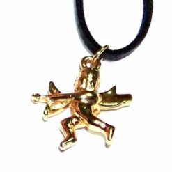 Pandantiv fantezie cu Cupidon, auriu, pe siret