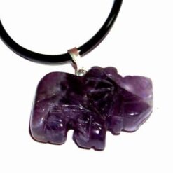 Talisman cu elefantul din ametist, pe siret