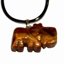 Talisman cu elefantul din ochi de tigru, pe siret