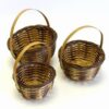 Set de 3 cosulete din rachita pentru pastrarea cristalelor