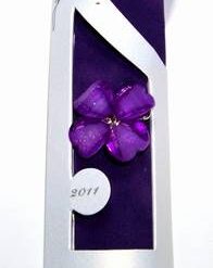 Brosa Feng Shui cu trifoi cu patru foi in forma de inimioara