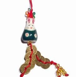 Iepuras din ceramica cu 8 monede - elementul Lemn