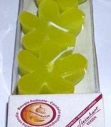 Set de trei lumanari verzi, in forma de floare