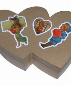 Cutie de carton in forma de inima dubla