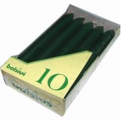 Set de 10 lumanari de culoare verde inchis