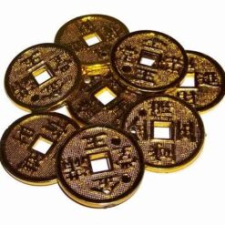 Set de 8 monede antice aurii cu ideograme de bun augur