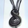 Pandantiv cu cifra 8 din cristal de Murano - negru
