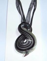 Pandantiv cu cifra 8 din cristal de Murano - negru