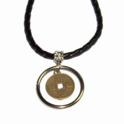 Pandantiv unisex Feng Shui cu moneda Pa Kua si cerc