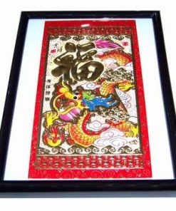 Tablou Feng Shui cu ideograma norocului, simbolul sanatatii