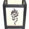 Suport de lumanare din sticla, lemn si metal cu Dragon