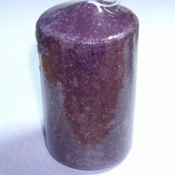 Lumanare mov cu sclipici auriu