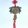 Clopotel Feng Shui cu 2 dragoni, moneda mare