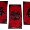 Set de 3 tablouri Feng Shui cu ideograma sanatatii