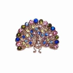 Brosa cu Paunul Fericirii cu cele 7 chakre