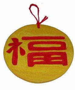 Tablou Feng Shui din ceramica cu ideograma norocului