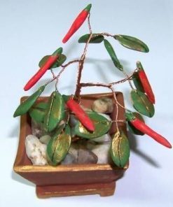 Copacel Feng Shui lucrat manual cu ardei rosii - mare