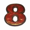 Cifra 8 din ceramica, lucrata manual - elementul Foc