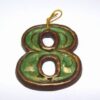 Cifra 8 din ceramica, lucrata manual - elementul Lemn