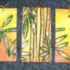 Set de 3 tablouri, reprezentand bambusul, in relief