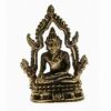 Buddha pe tron - Tailanda - ministatuie din alama