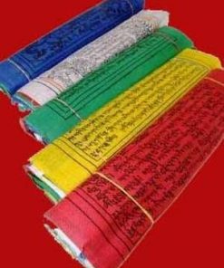 Banner Feng Shui cu cele 5 elemente si 5 mantre tibetane