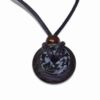 Talisman Feng Shui cu obsidian Fulg de nea si hematit