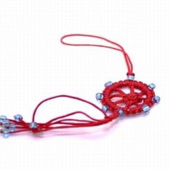 Canaf Feng Shui cu Roata Norocului - Dharma Wheel - rosu