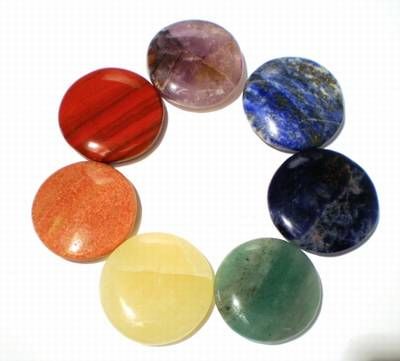 Set de 7 cristale rotunde - aferente celor 7 chakre