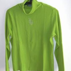 Helanca din bumbac, verde, cu sarpe argintiu, brodat