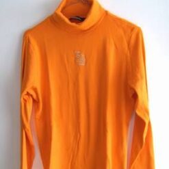 Helanca din bumbac, portocaliu, cu sarpe argintiu, brodat