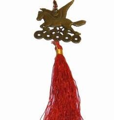 Canaf Feng Shui cu 5 monede, pepita si snur rosu