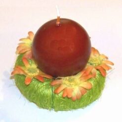 Lumanare Feng Shui in suport de flori - maro