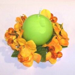 Lumanare Feng Shui in suport de flori - verde