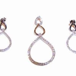 Set din argint cu cifra 8 stilizata - cu strasuri