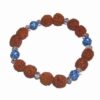 Bratara din Rudraksha, pe elastic cu sfere Shamballa