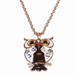 Pandantiv cu Bufnita placata, pe lant placat