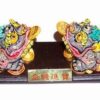 Pereche de broaste raioase multicolore, pe suport
